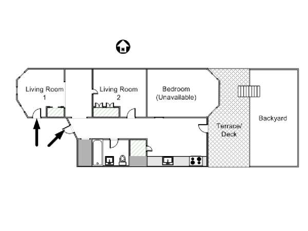 New York Studio T1 appartement location vacances - plan schématique  (NY-14933)