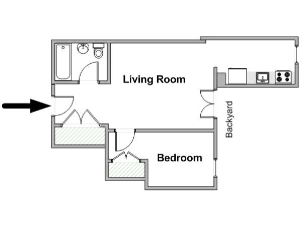 Nueva York 1 Dormitorio apartamento - esquema  (NY-15021)