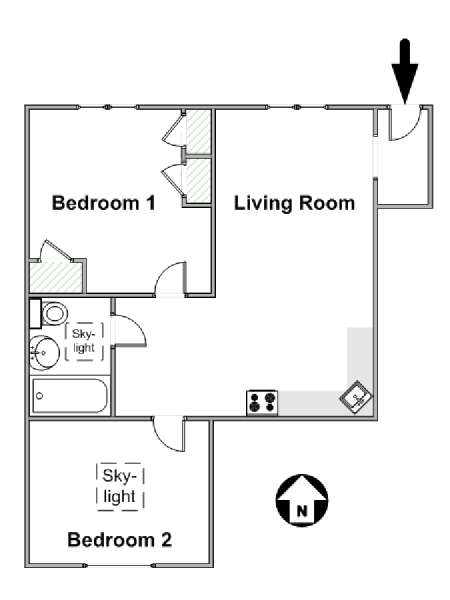 New York 2 Bedroom apartment - apartment layout  (NY-15039)
