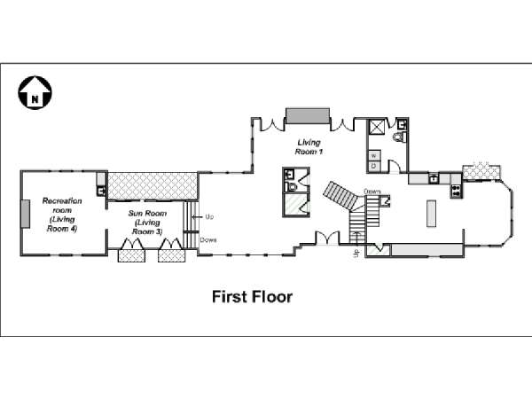 New York 6 Camere da letto appartamento - piantina approssimativa dell' appartamento 2 (NY-15040)