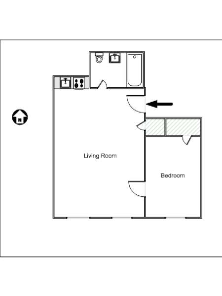 New York 1 Bedroom apartment - apartment layout  (NY-15085)