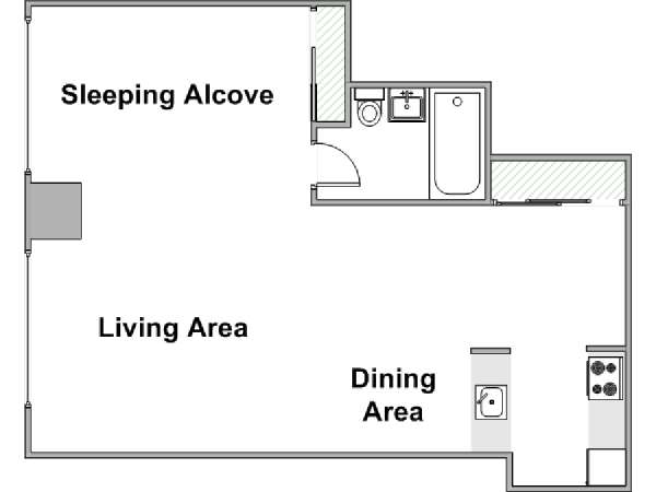 New York Studiowohnung wohnungsvermietung - layout  (NY-15099)