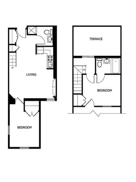 New York 2 Bedroom - Duplex apartment - apartment layout  (NY-15111)