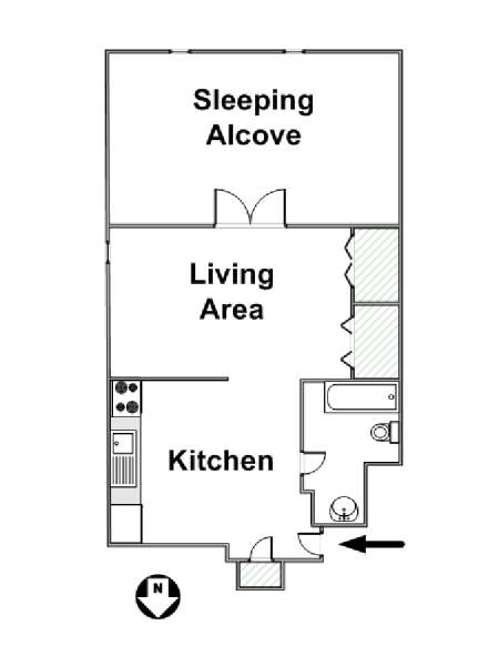 New York 1 Bedroom apartment - apartment layout  (NY-15118)