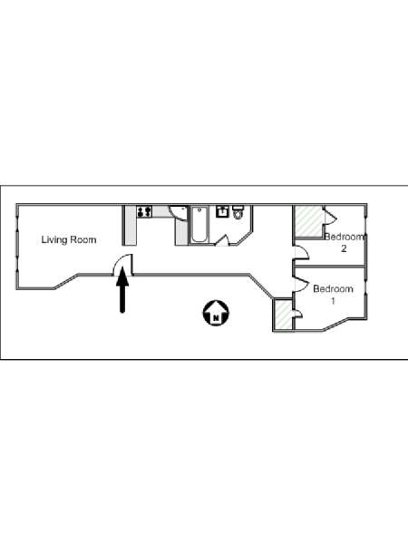 New York 2 Camere da letto appartamento - piantina approssimativa dell' appartamento  (NY-15154)