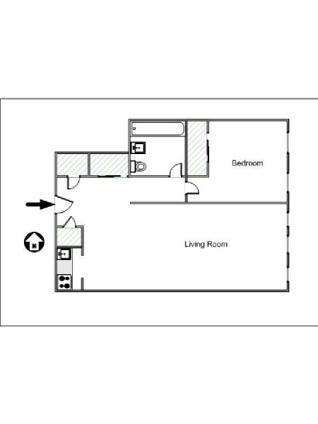 New York 1 Bedroom apartment - apartment layout  (NY-15229)