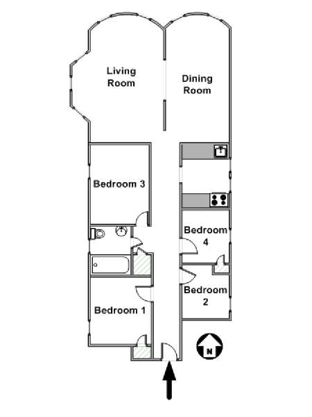 Nueva York 4 Dormitorios apartamento - esquema  (NY-15274)