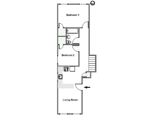 New York 2 Bedroom apartment - apartment layout  (NY-15275)