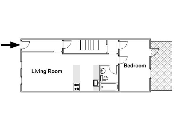 New York 1 Camera da letto appartamento casa vacanze - piantina approssimativa dell' appartamento  (NY-15347)