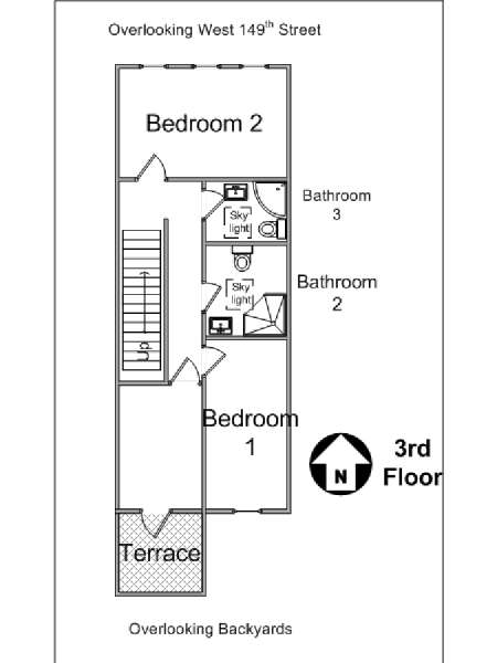 New York 3 Zimmer - Duplex ferienwohnung - layout 2 (NY-15374)