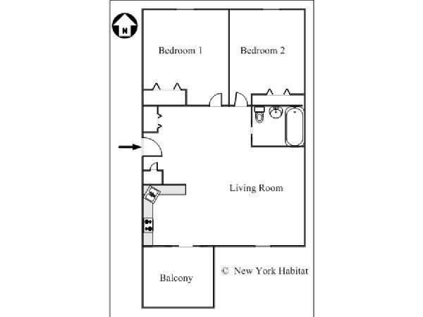 New York T3 logement location appartement - plan schématique  (NY-15411)