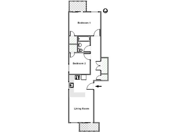 New York 2 Bedroom apartment - apartment layout  (NY-15421)
