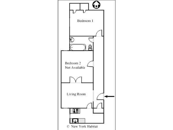 Nueva York 2 Dormitorios piso para compartir - esquema  (NY-15447)