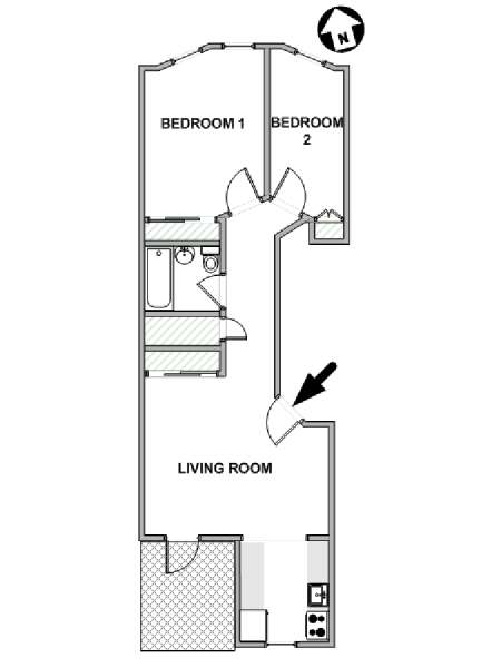 New York T3 logement location appartement - plan schématique  (NY-15464)