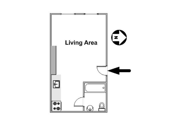 New York Studio T1 logement location appartement - plan schématique  (NY-15568)