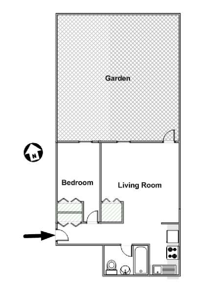 New York 1 Bedroom apartment - apartment layout  (NY-15595)