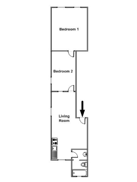 Nueva York 2 Dormitorios apartamento - esquema  (NY-15597)