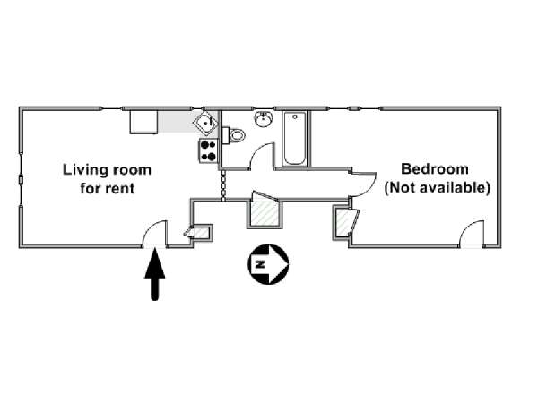 Nueva York 1 Dormitorio alojamiento, bed and breakfast - esquema  (NY-15680)