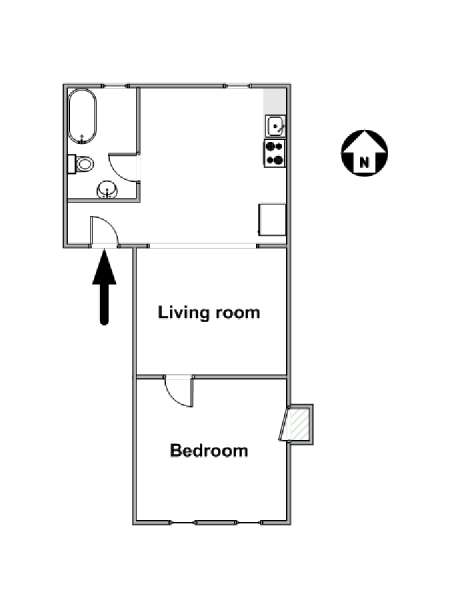 New York 1 Bedroom apartment - apartment layout  (NY-15686)