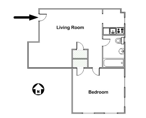 Nueva York 1 Dormitorio apartamento - esquema  (NY-15695)