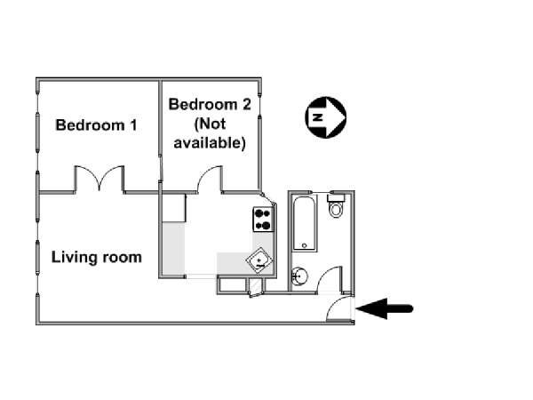 New York 2 Bedroom accommodation bed breakfast - apartment layout  (NY-15705)