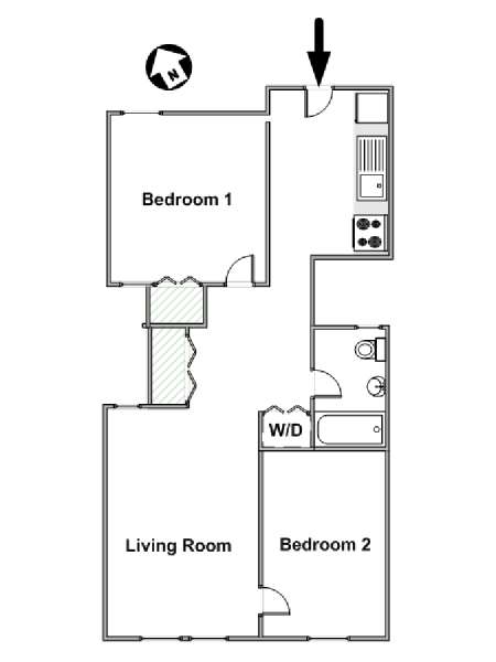Nueva York 2 Dormitorios apartamento - esquema  (NY-15719)