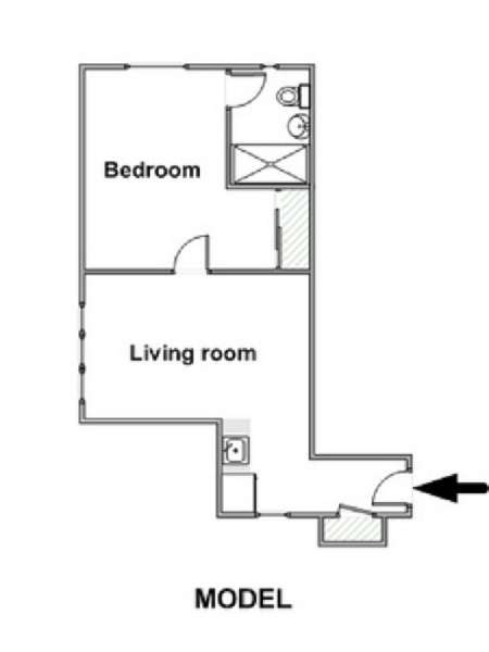 New York 1 Bedroom accommodation - apartment layout  (NY-15732)