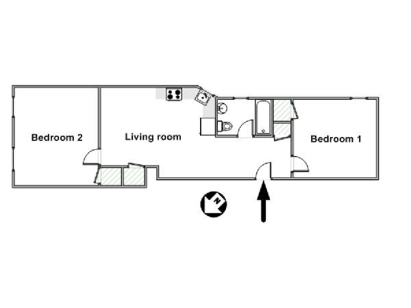 New York 2 Bedroom apartment - apartment layout  (NY-15744)