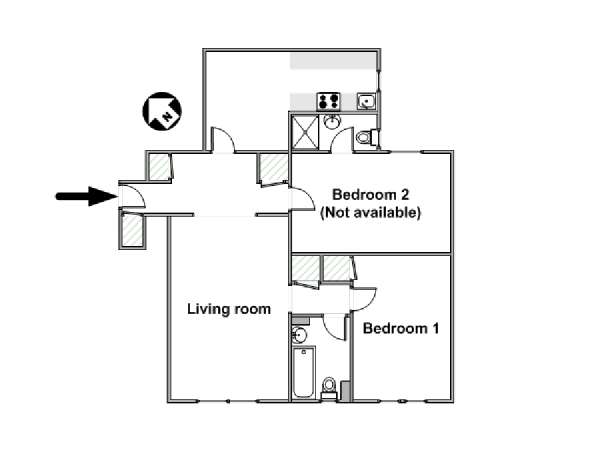 New York 2 Bedroom roommate share apartment - apartment layout  (NY-15765)