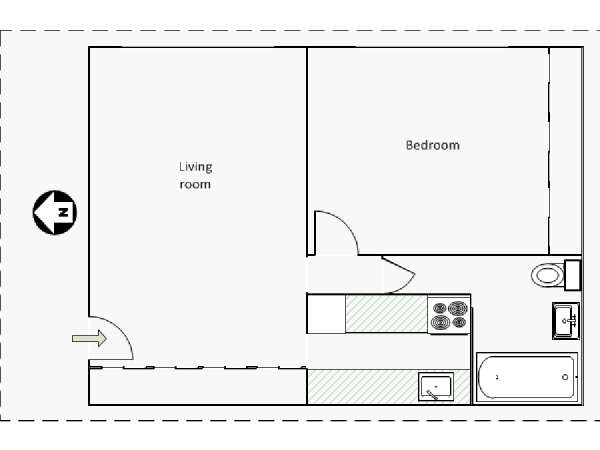 Nueva York 1 Dormitorio apartamento - esquema  (NY-15793)