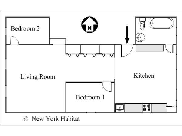 New York T3 logement location appartement - plan sch&eacute;matique  (NY-15799)