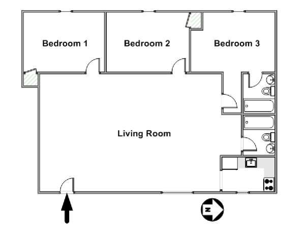 New York 4 Zimmer wohngemeinschaft - layout  (NY-15802)