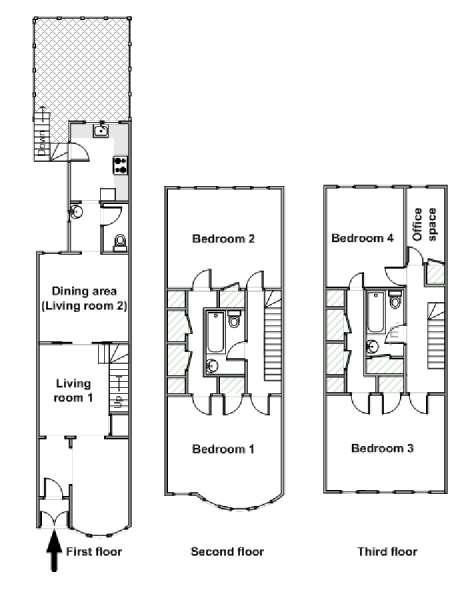 Nueva York 4 Dormitorios - Tr&iacute;plex apartamento - esquema  (NY-15816)