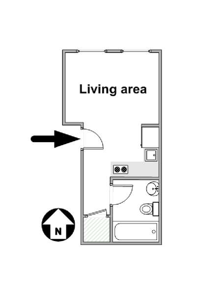 New York Monolocale appartamento - piantina approssimativa dell' appartamento  (NY-15831)