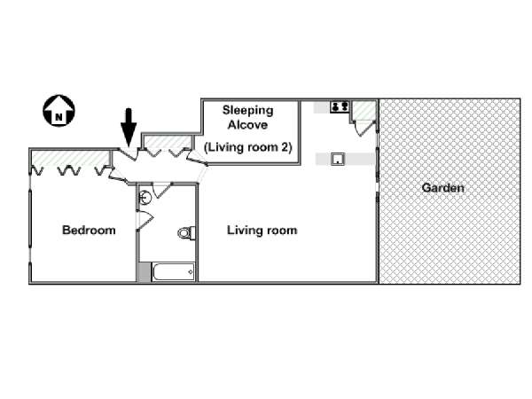 New York 1 Bedroom apartment - apartment layout  (NY-15838)