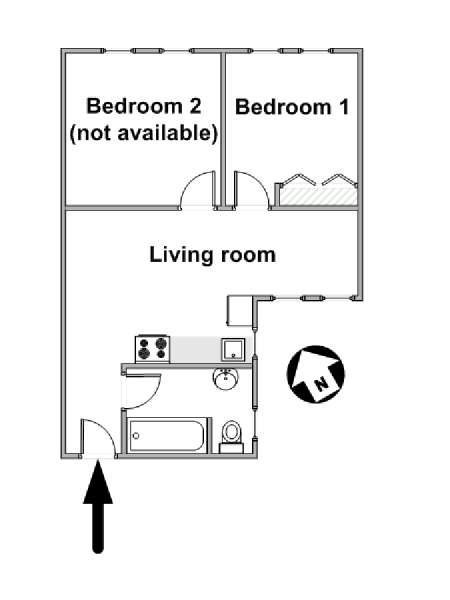 New York 2 Bedroom roommate share apartment - apartment layout  (NY-15839)