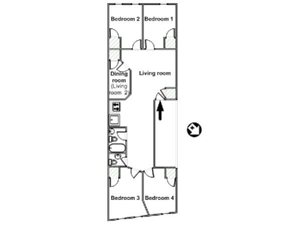 Nueva York 4 Dormitorios apartamento - esquema  (NY-15849)