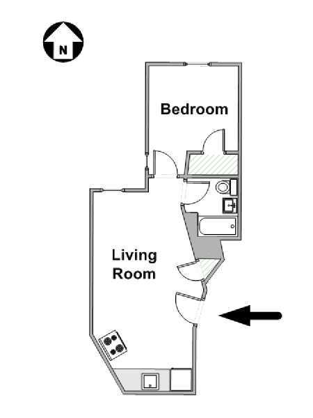 New York T2 logement location appartement - plan schématique  (NY-15853)