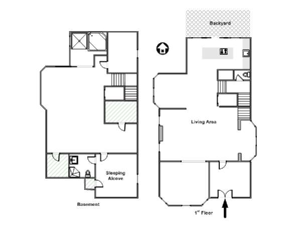 Nueva York 4 Dormitorios - Tríplex apartamento - esquema 1 (NY-15856)