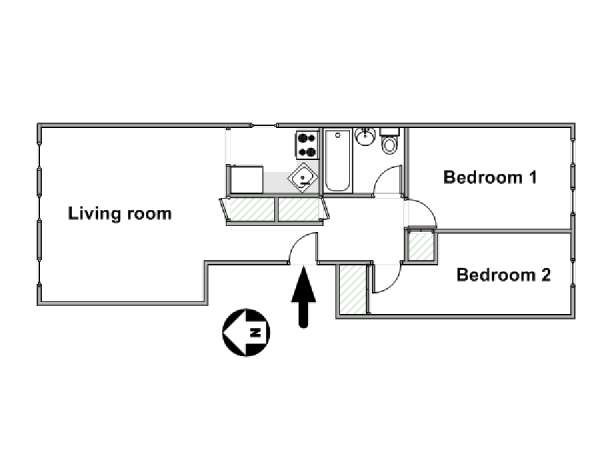 New York 2 Camere da letto appartamento - piantina approssimativa dell' appartamento  (NY-15873)