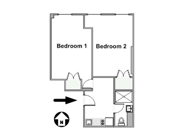 New York 2 Bedroom roommate share apartment - apartment layout  (NY-15902)