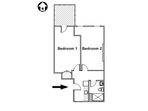New York 2 Bedroom roommate share apartment - apartment layout  (NY-15904)