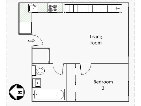 New York 2 Camere da letto - Loft appartamento - piantina approssimativa dell' appartamento 1 (NY-15911)