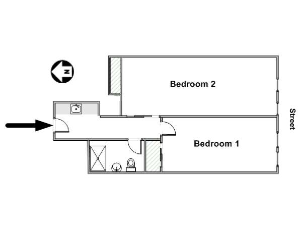 New York 2 Bedroom roommate share apartment - apartment layout  (NY-15935)