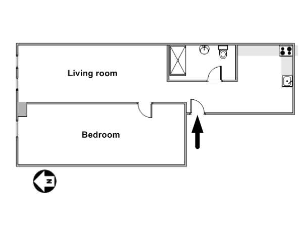 New York 2 Camere da letto appartamento - piantina approssimativa dell' appartamento  (NY-15938)