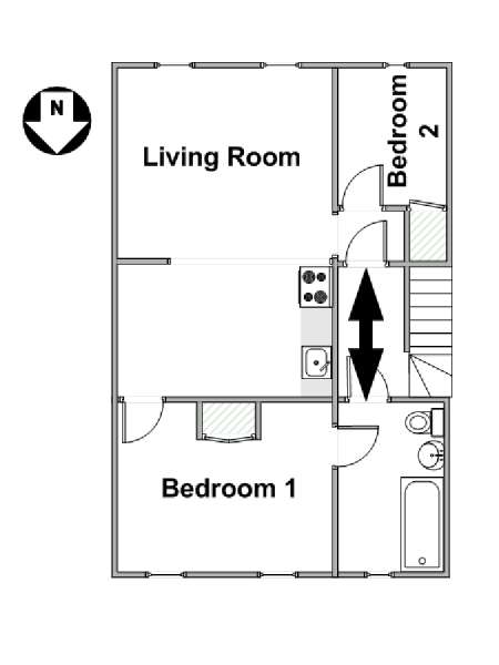 New York 2 Bedroom apartment - apartment layout  (NY-15976)