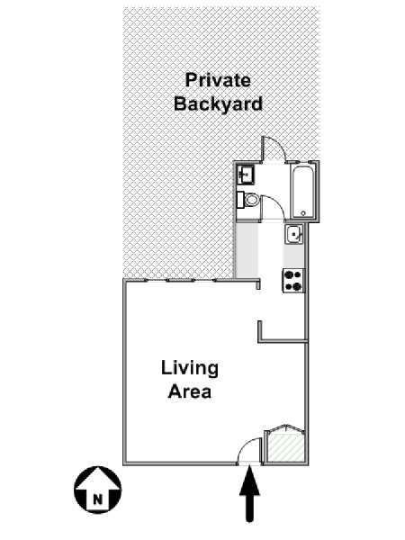 New York Monolocale appartamento - piantina approssimativa dell' appartamento  (NY-16020)