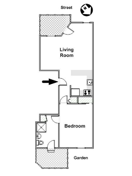 New York T2 logement location appartement - plan schématique  (NY-16038)