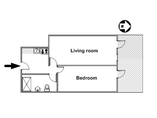 New York 1 Bedroom apartment - apartment layout  (NY-16049)