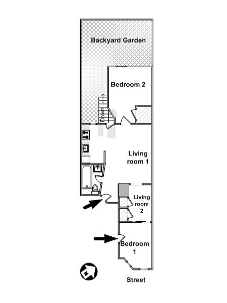 New York 2 Bedroom apartment - apartment layout  (NY-16051)